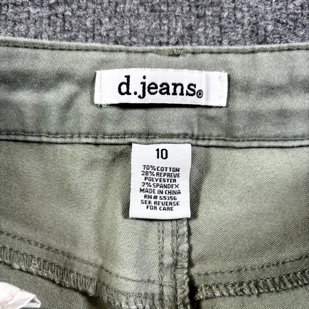 D.Jeans Chino Pant Women's 10 Green Cotton Straight Preppy Business Stretch - Picture 9 of 14
